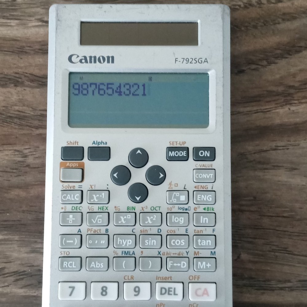 Canon F-792SGA Solar Scientific Calculator Tested Works, Dual Battery